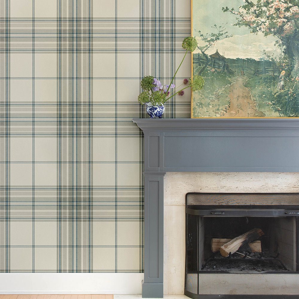 Westley Wallpaper - Cream /Blue Green - A Street Prints - FD27387 - Premier Wallcovering