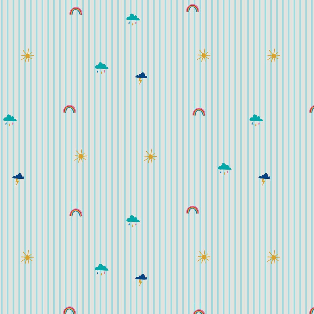 Whatever the Weather Icons Wallpaper - Haze Blue - Joules - 118583 - Premier Wallcovering