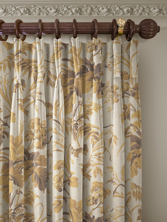 Where The Wildflowers Grow Recycled Velvet Fabric - Mustard Yellow - Divine Savages - DVS163-WLD-FLOW-MUST-VEL-MET - Premier Wallcovering