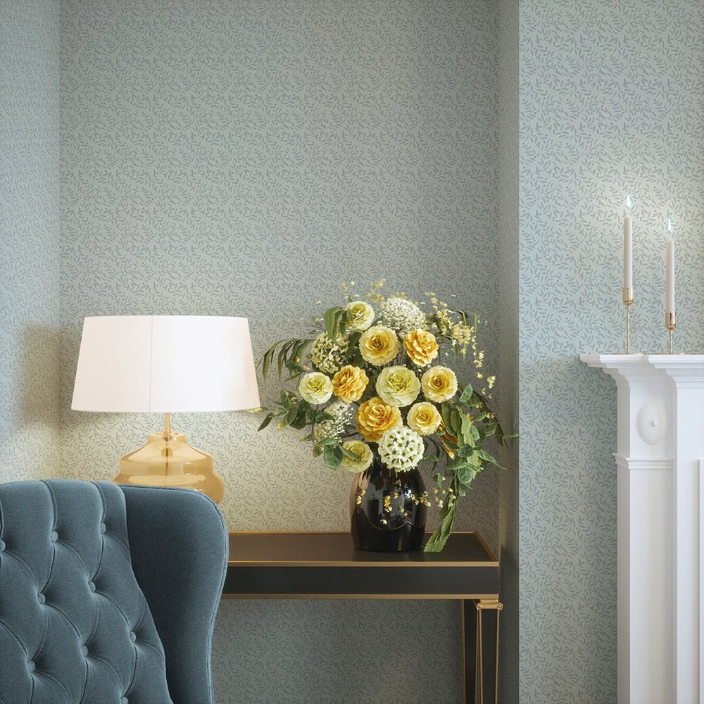 Whispering Leaves Wallpaper - Duck Egg - LAN100377 - Lucie Annabel - Premier Wallcovering