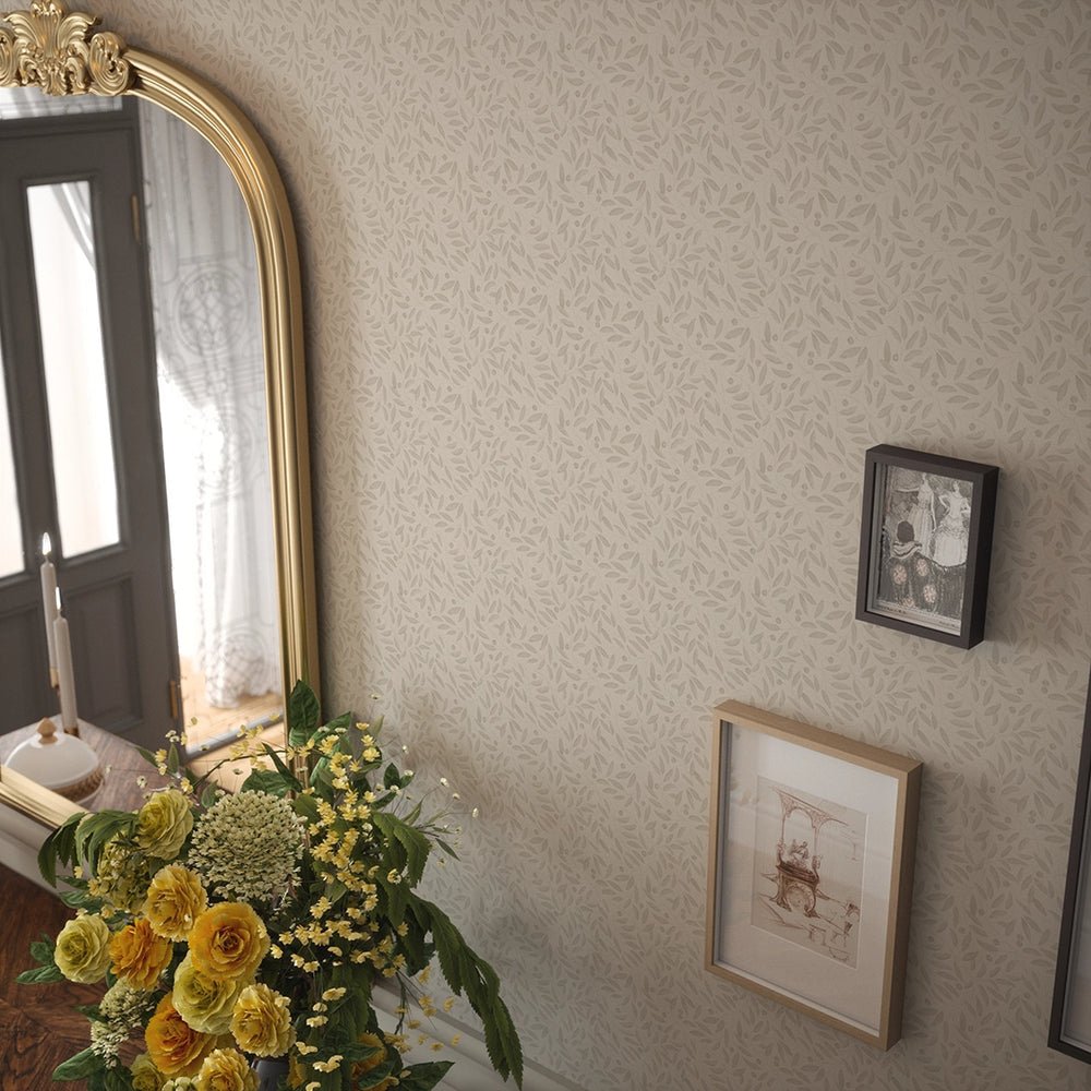 Whispering Leaves Wallpaper - Vintage Cream - LAN100376 - Lucie Annabel - Premier Wallcovering