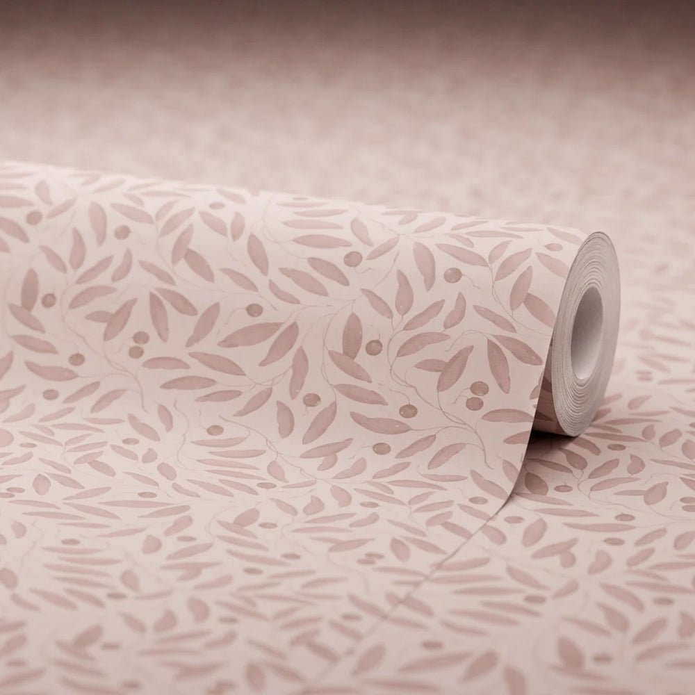 Whispering Leaves Wallpaper - Sweet Raspberry - LAN100378 - Lucie Annabel - Premier Wallcovering