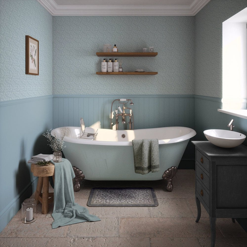 Whispering Leaves Wallpaper - Mineral Mist - LAN100373 - Lucie Annabel - Premier Wallcovering