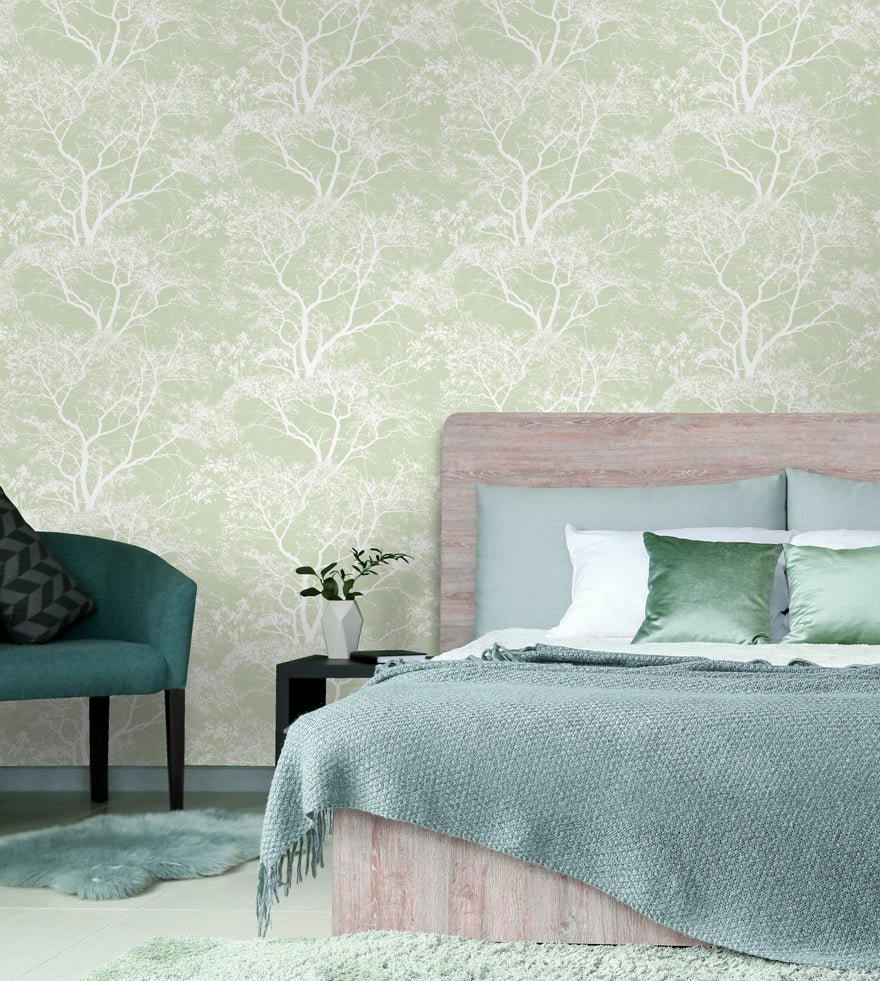 Whispering Trees Wallpaper - Green - Holden Décor - 65620 - Premier Wallcovering
