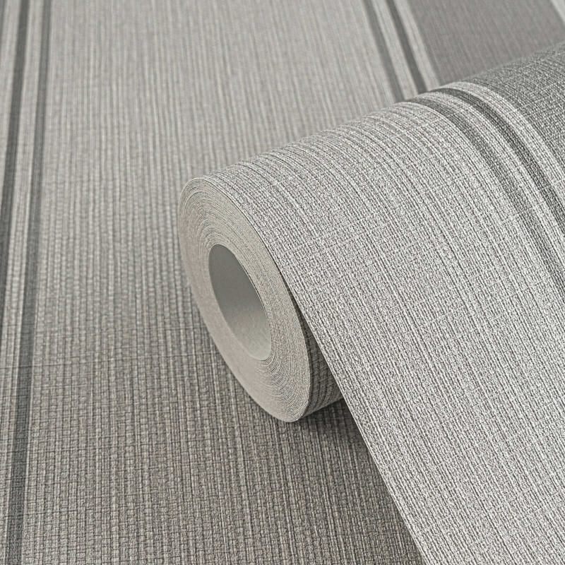 Wide Linear Stripe Wallpaper - Grey - Michalsky Living - 39983-3 - Premier Wallcovering