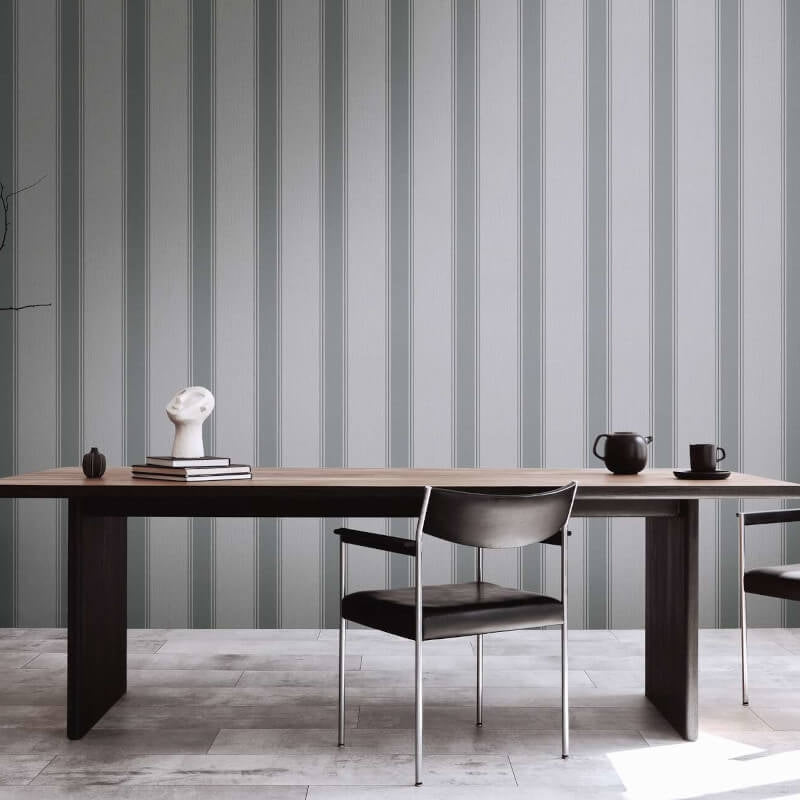 Wide Linear Stripe Wallpaper - Grey - Michalsky Living - 39983-3 - Premier Wallcovering