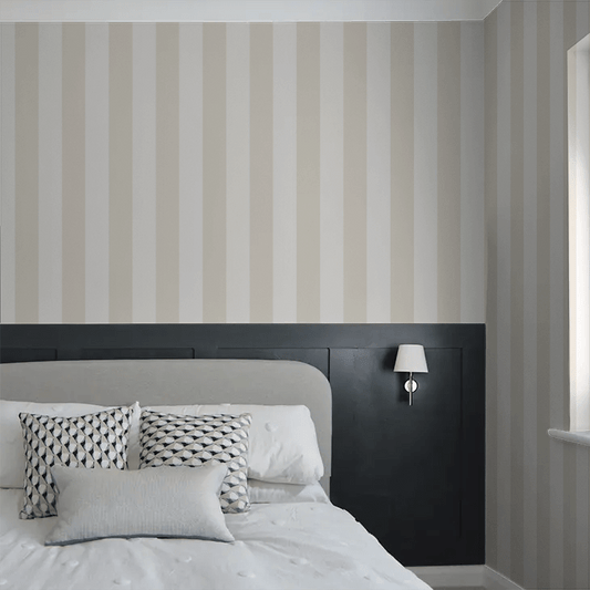 Wide Stripe Wallpaper - Linen - Ohpopsi - SIS50142W - Premier Wallcovering