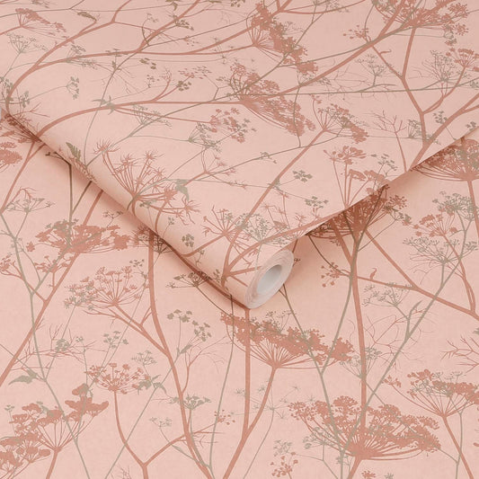 Wild Chervil Wallpaper - Shell & Rose Gold - Clarissa Hulse - 120372 - Premier Wallcovering