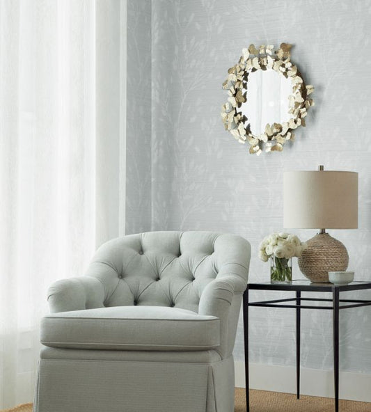 Wild Flower Wallpaper - Sleepy Blue - Thibaut - T27022 - Premier Wallcovering