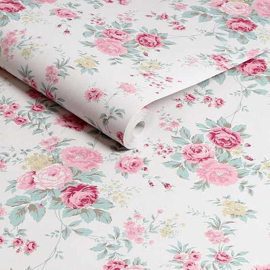 Wild Flower Wallpaper - Shabby Chic - 125130 - Premier Wallcovering