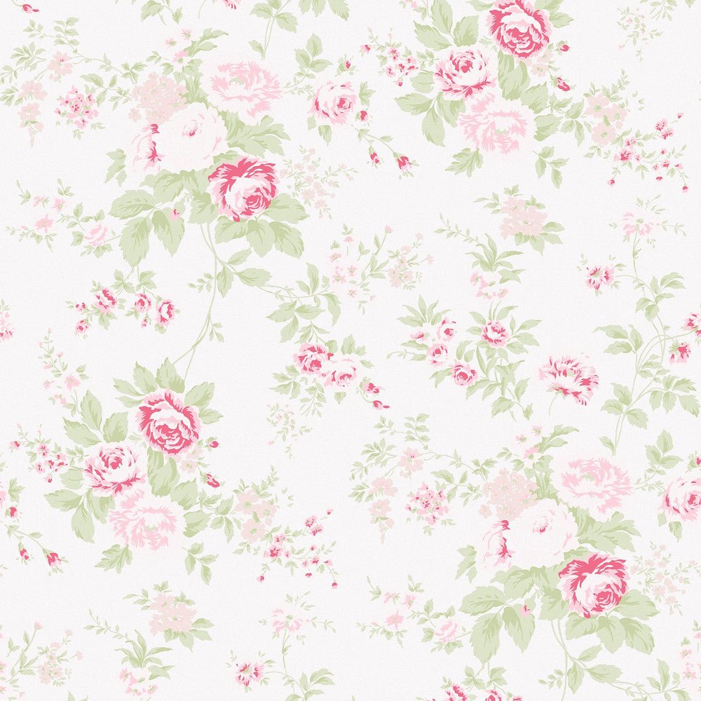 Wild Flower Wallpaper - Shabby Chic - 125132 - Premier Wallcovering