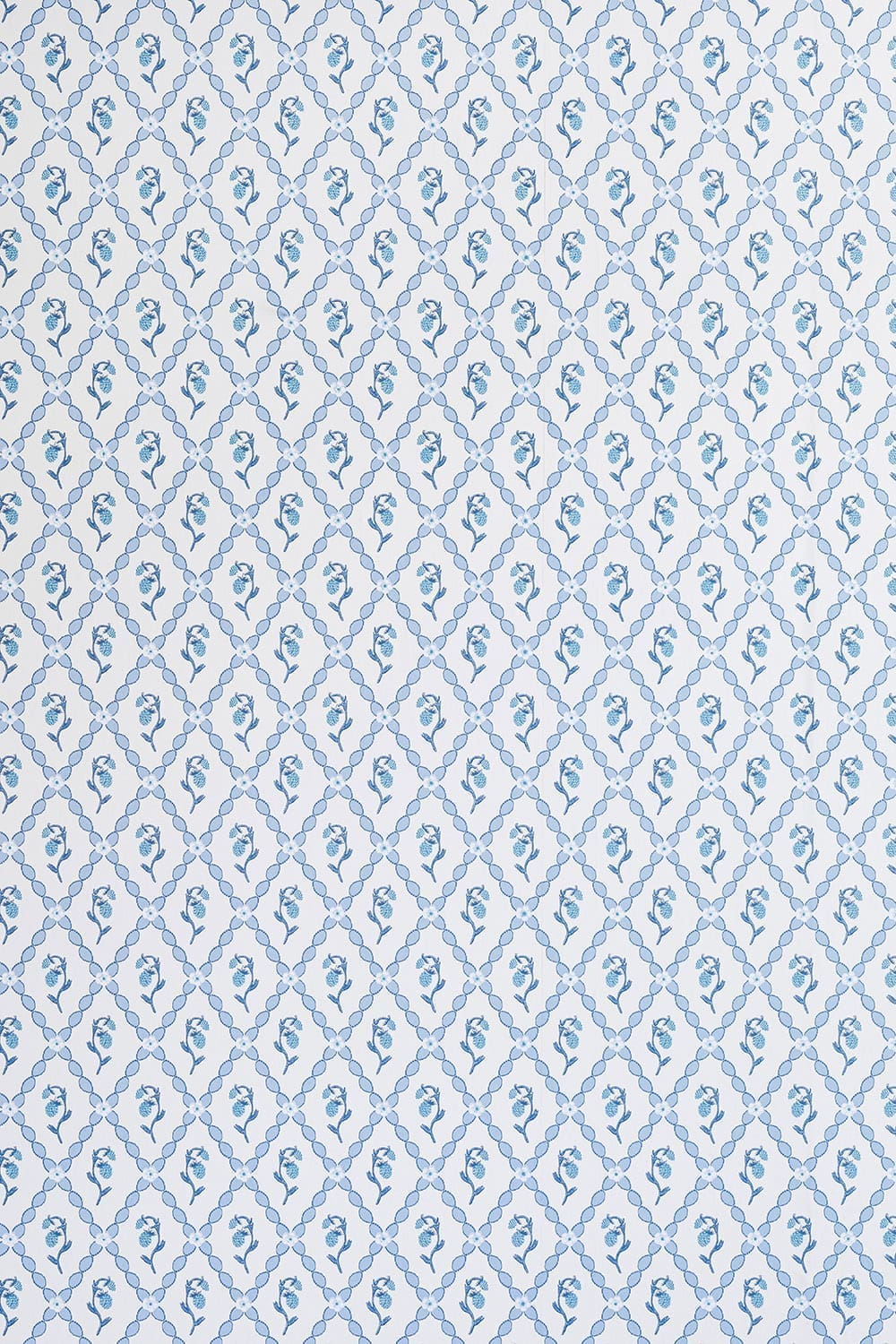 Wild Strawberry Trellis Wallpaper - China Blue - BG2600201 - Barneby Gates - Premier Wallcovering