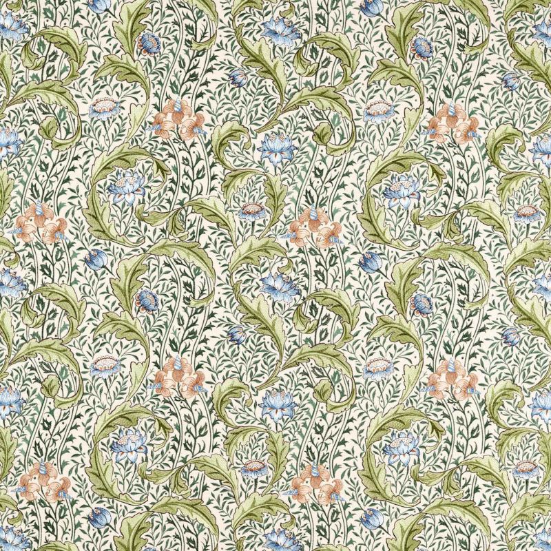 Wild Tulip & Vine Embroidery Fabric - Rose/Bayleaf - Morris & Co - 237664 - Premier Wallcovering