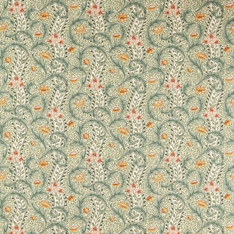 Wild Tulip & Vine Fabric - Linen/Plum - Morris & Co - 227377 - Premier Wallcovering