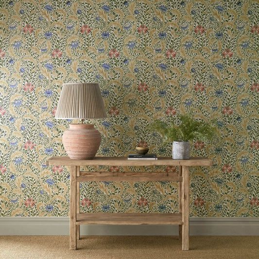 Wild Tulip & Vine Wallpaper - Multi - Morris & Co - 217576 - Premier Wallcovering