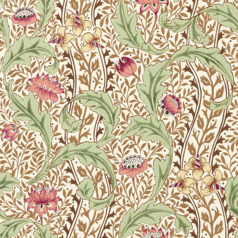 Wild Tulip & Vine Wallpaper - Nettle/Woad - Morris & Co - 217577 - Premier Wallcovering