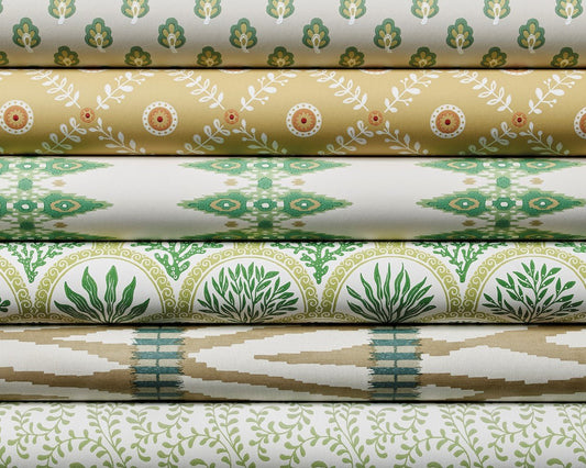 Wilder Wallpaper - Taupe/Aqua - J188W - 01 - Jane Churchill - Premier Wallcovering