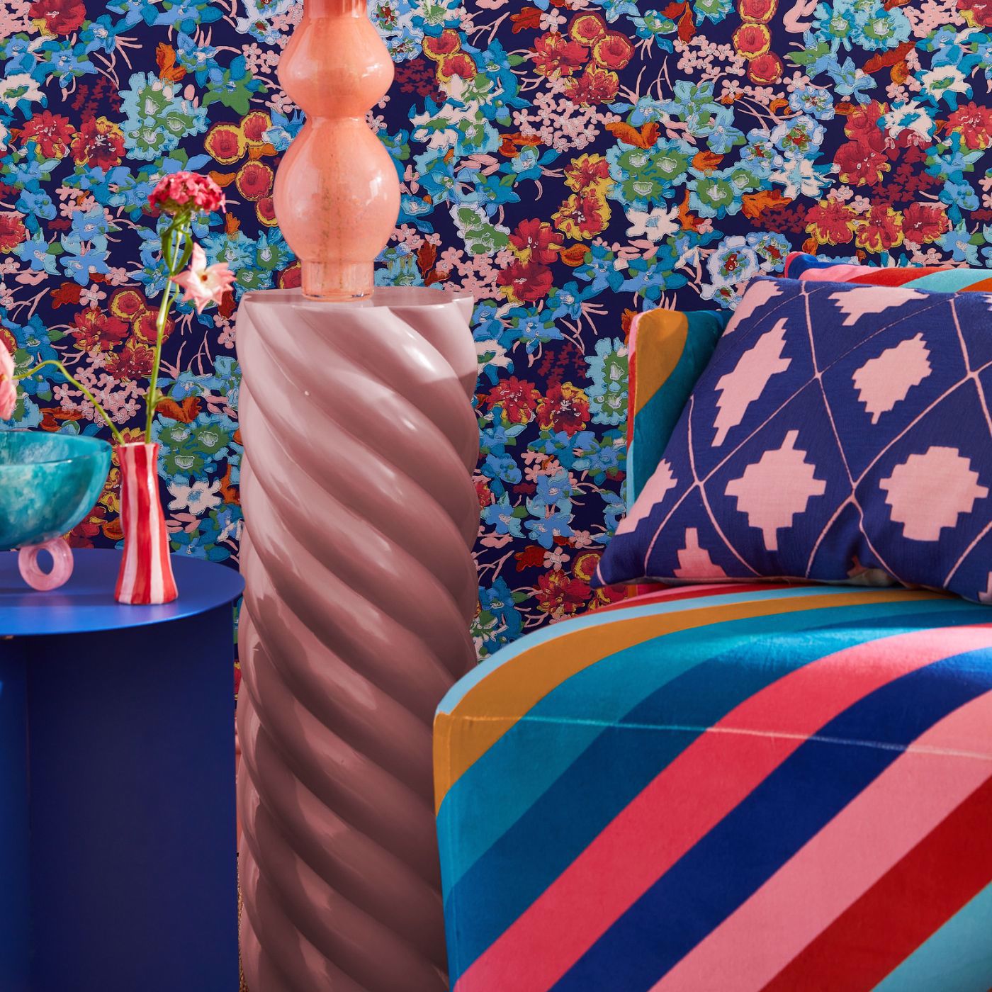 Wildflower Meadow Wallpaper - Emerald/Amethyst/Peridot - HSRW113049 - Harlequin - Premier Wallcovering