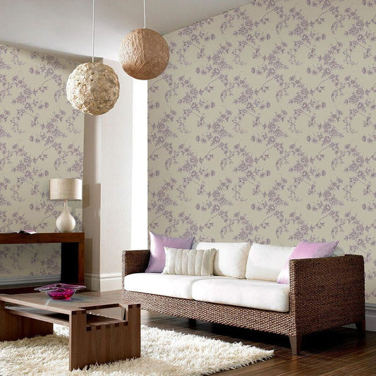 Wildflower Wallpaper - Plum - Superfresco Easy - 103027 - Premier Wallcovering