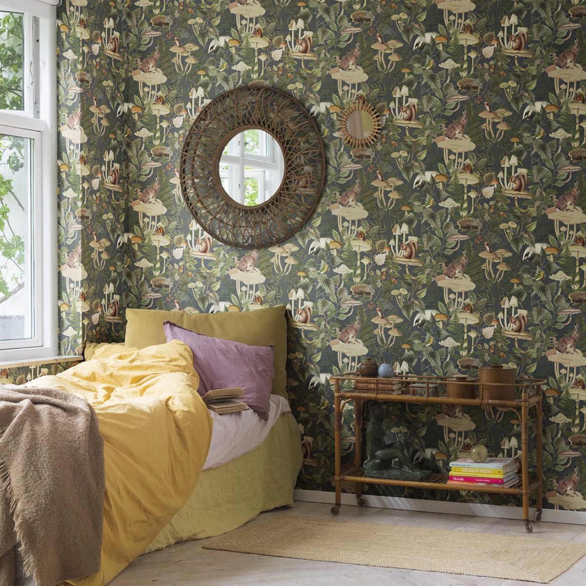 Wildlife Creek Wallpaper - Forest Green - Rebel Walls - R18002 - Premier Wallcovering