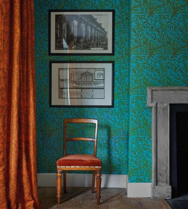 Willow Boughs Wallpaper - Pink/Leaf Green - 216949 - Morris & Co - Premier Wallcovering