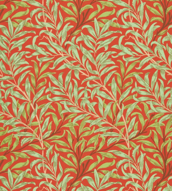 Willow Boughs Wallpaper - Tomato/Olive - 216951 - Morris & Co - Premier Wallcovering
