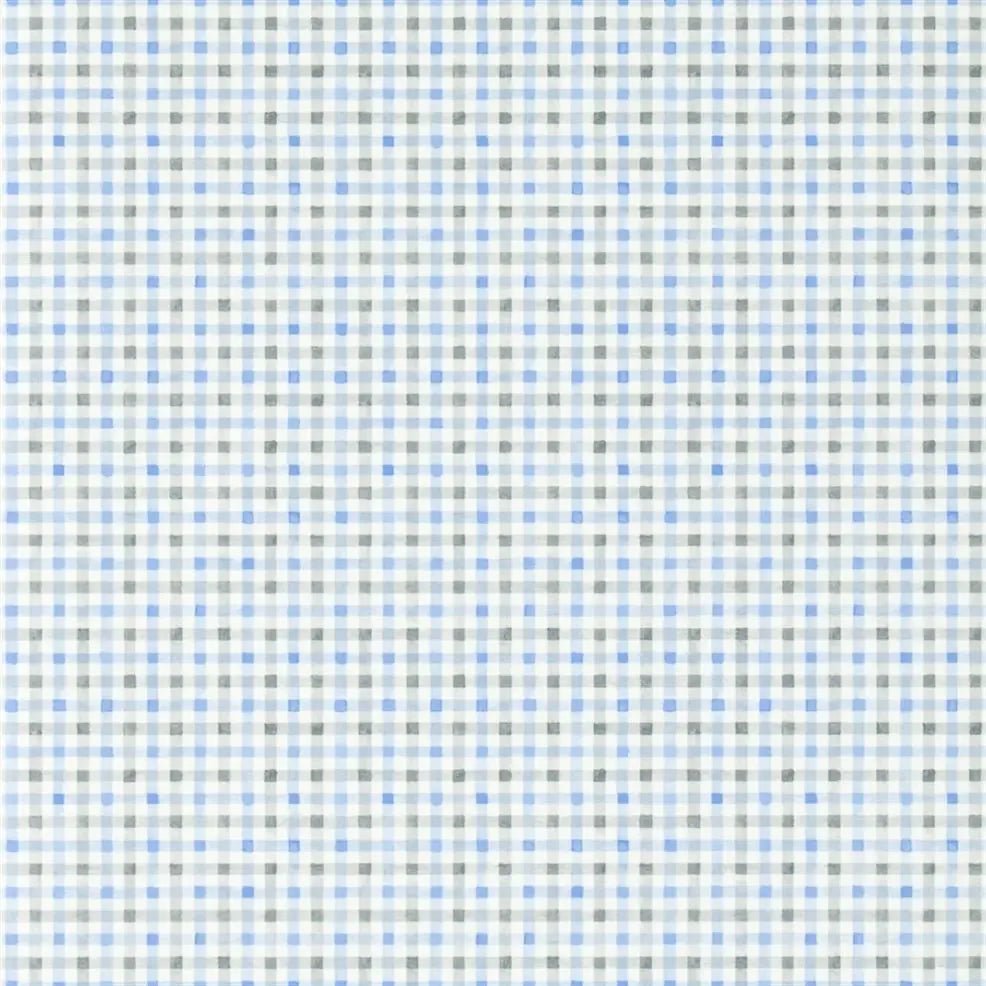 Willow Check Wallpaper - Cobalt - P587/03 - Designers Guild - Premier Wallcovering