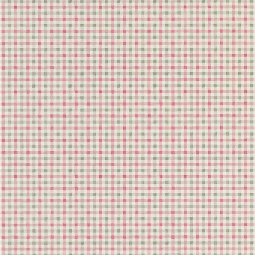 Willow Check Wallpaper - Peony - P587/06 - Designers Guild - Premier Wallcovering