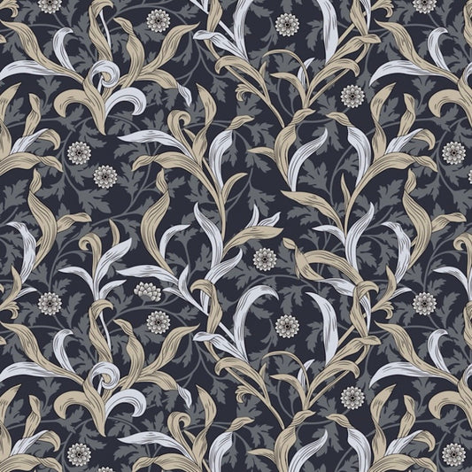 Morris Collections - 1181 - Willow Wallpaper - Charcoal - Premier Wallcovering