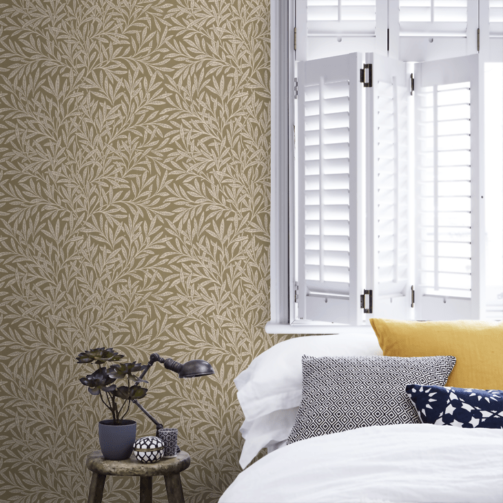 Willow Wallpaper - Olive - 217393 - Morris Wallpaper WD - Premier Wallcovering