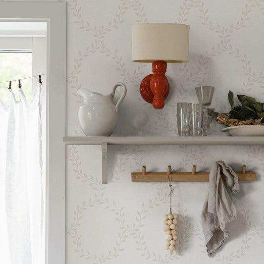 Wilma Wallpaper - Eggshell - Sandberg - S10200 - Premier Wallcovering