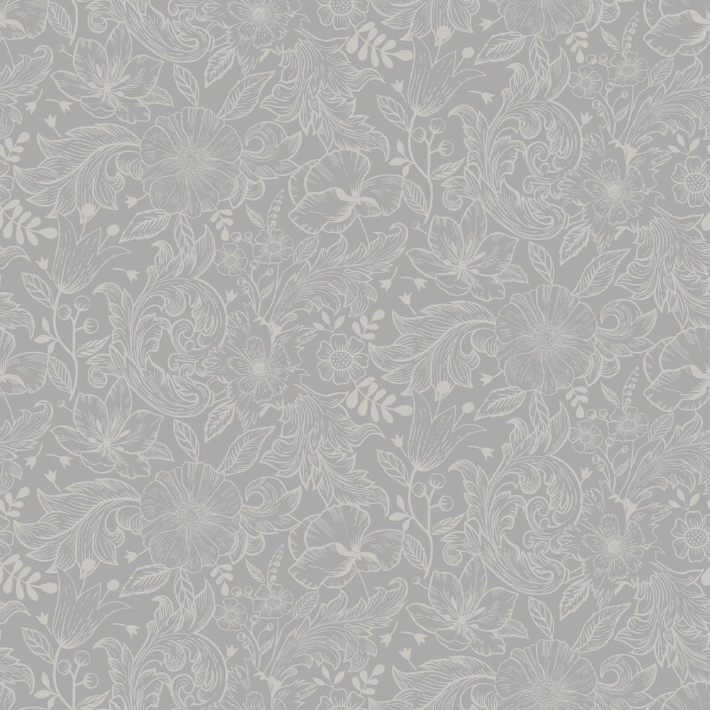 Wilma Wallpaper - Gray - Midbec - 13126 - Premier Wallcovering