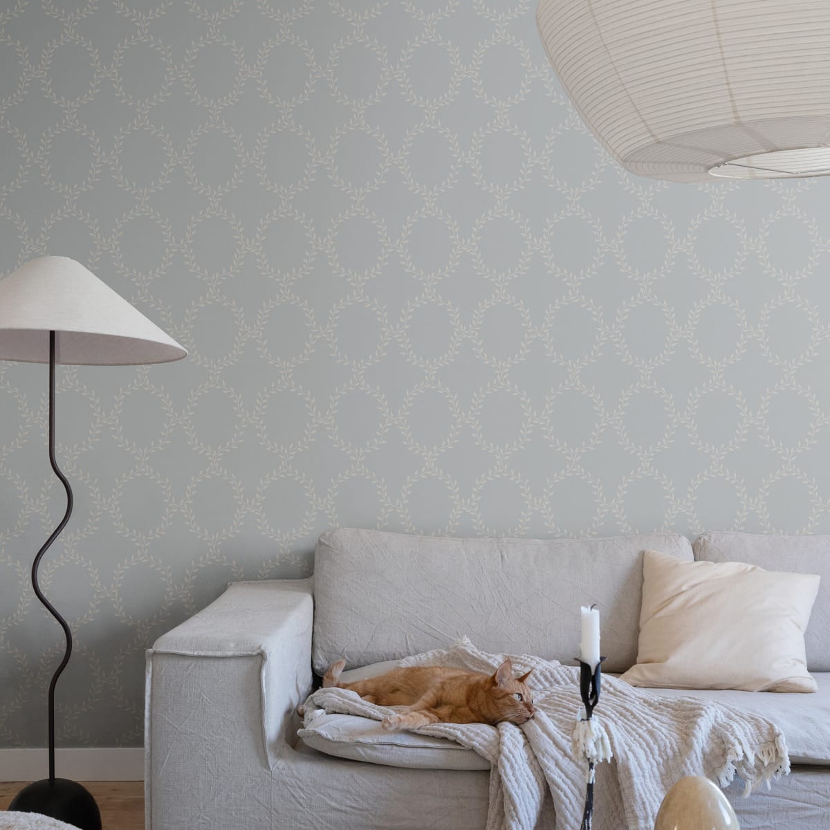 Wilma Wallpaper - Misty Blue - Sandberg - S10202 - Premier Wallcovering