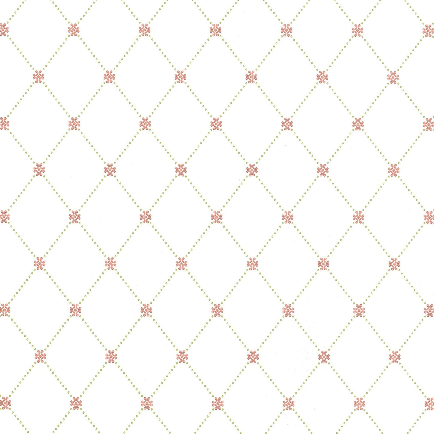 Wilton Trellis Wallpaper - Pink & Green - Thibaut - T1846 - Premier Wallcovering