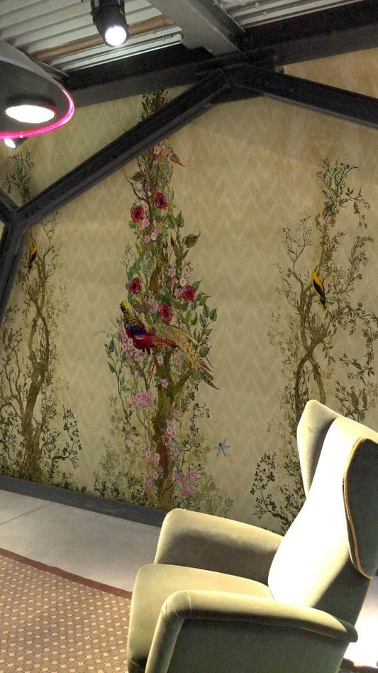 Winchester Superwide Wallpaper Panels - Beige - Timorous Beasties - RUS/WIN/OBRN/BEIGE/01 - Premier Wallcovering