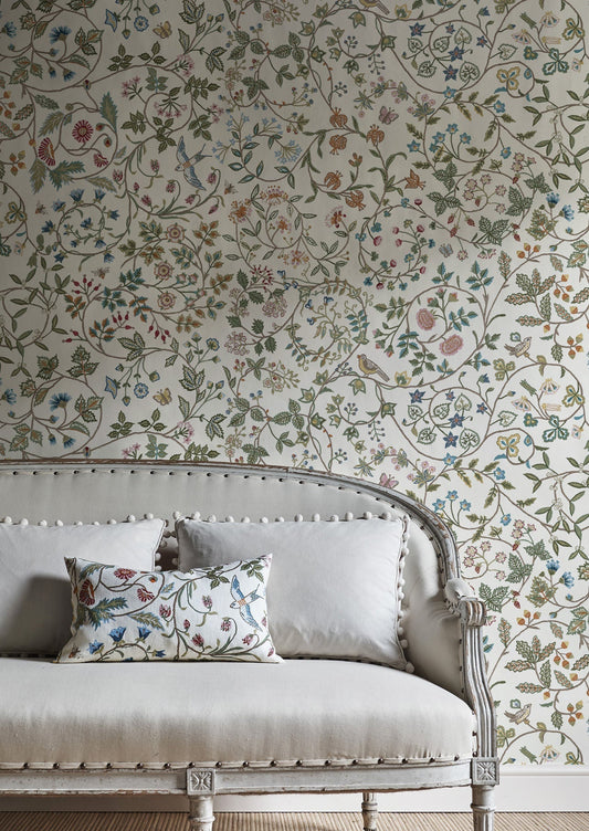 Windrush Wallpaper - White - Lewis & Wood - Premier Wallcovering