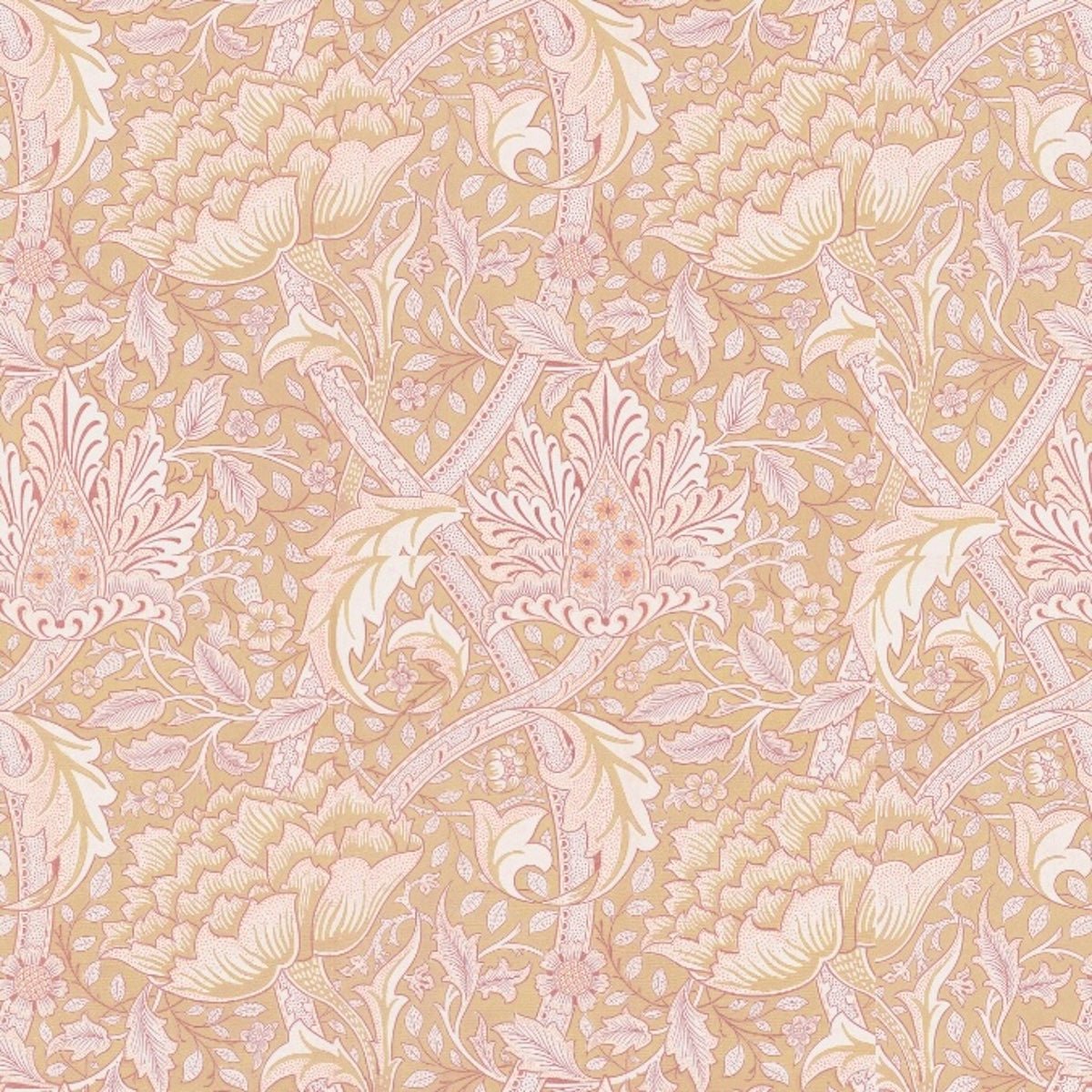 Morris Collections - 1103 - 3 - Windrush Wallpaper - Peach - Premier Wallcovering