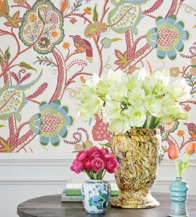Windsor Wallpaper - Blue & Yellow - Thibaut - T14300 - Premier Wallcovering