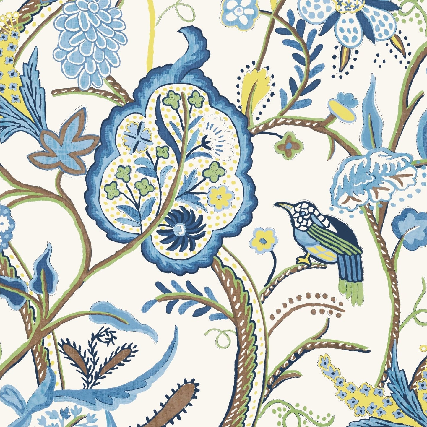 Windsor Wallpaper - Blue & Yellow - Thibaut - T14300 - Premier Wallcovering