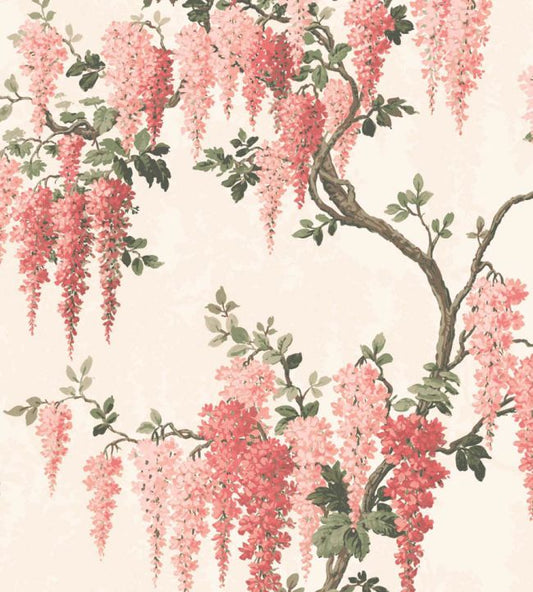 Wisteria Fabric - Coral - Woodchip & Magnolia - WMF - 219VD - Premier Wallcovering