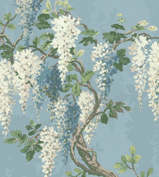 Wisteria Fabric - Powder Blue - Woodchip & Magnolia - WMF - 402 - 03VD - Premier Wallcovering