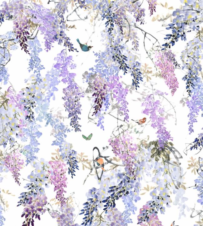 Wisteria Fall Panel A Wallpaper - Lilac - DWAP216296 - Sanderson - Premier Wallcovering