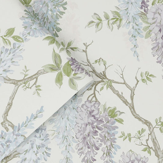 Wisteria Garden Wallpaper - Pale Iris - Laura Ashley - 113356 - Premier Wallcovering