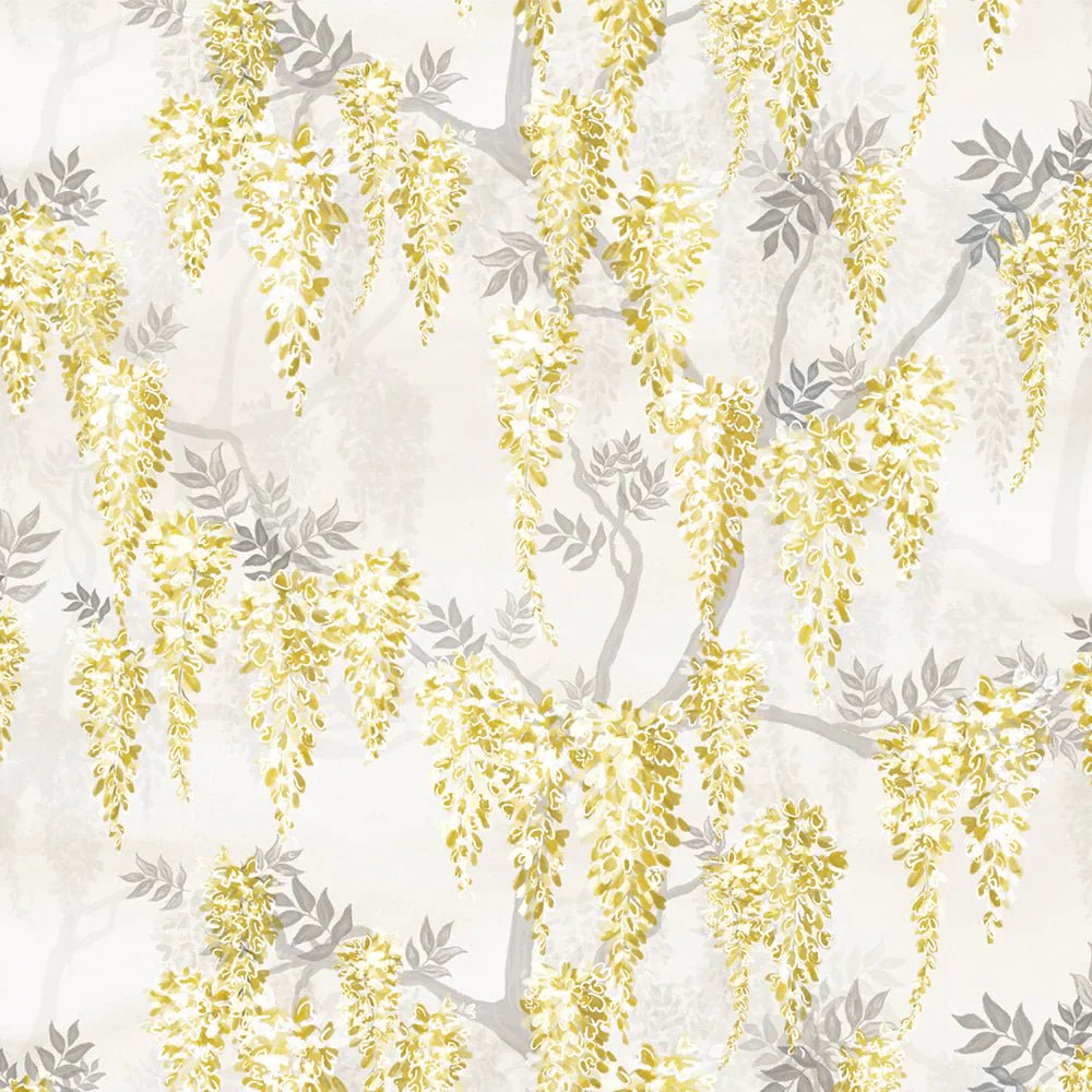 Wisteria Lane Wallpaper - Summer Yellows and Vintage Grey - LAN100097 - Lucie Annabel - Premier Wallcovering