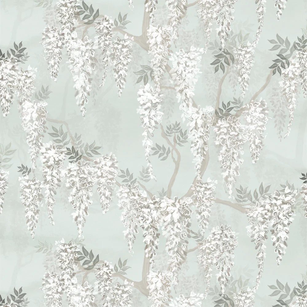 Wisteria Lane Wallpaper - Mist Green and Vintage Grey - LAN100098 - Lucie Annabel - Premier Wallcovering