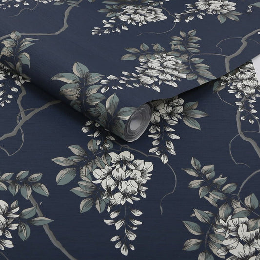 Wisteria Wallpaper - Navy - Superfresco Easy - 114868 - Premier Wallcovering