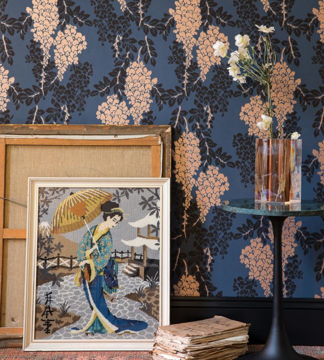Wisteria Wallpaper - Stiffkey Blue - 2223 - Farrow & Ball - Premier Wallcovering