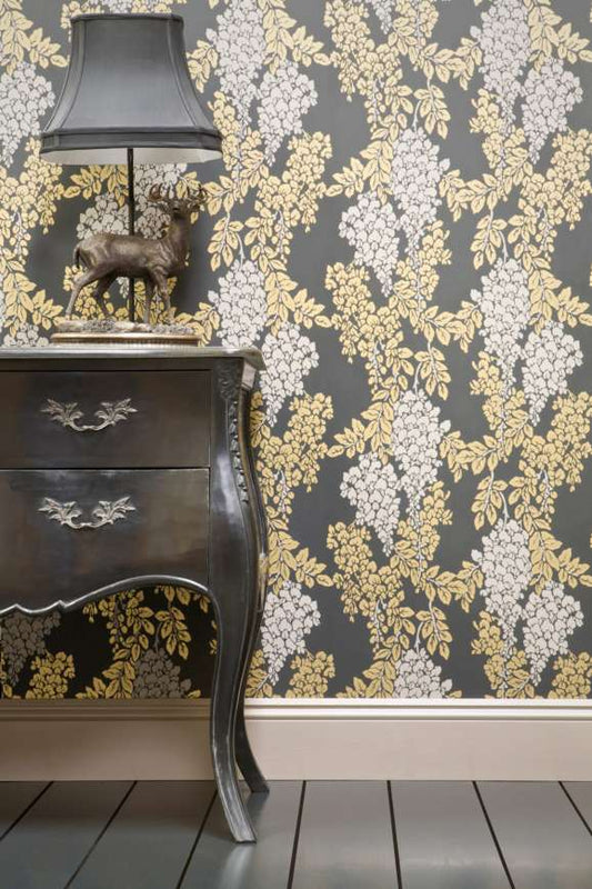 Wisteria Wallpaper - Charleston Gray - 2206 - Farrow & Ball - Premier Wallcovering