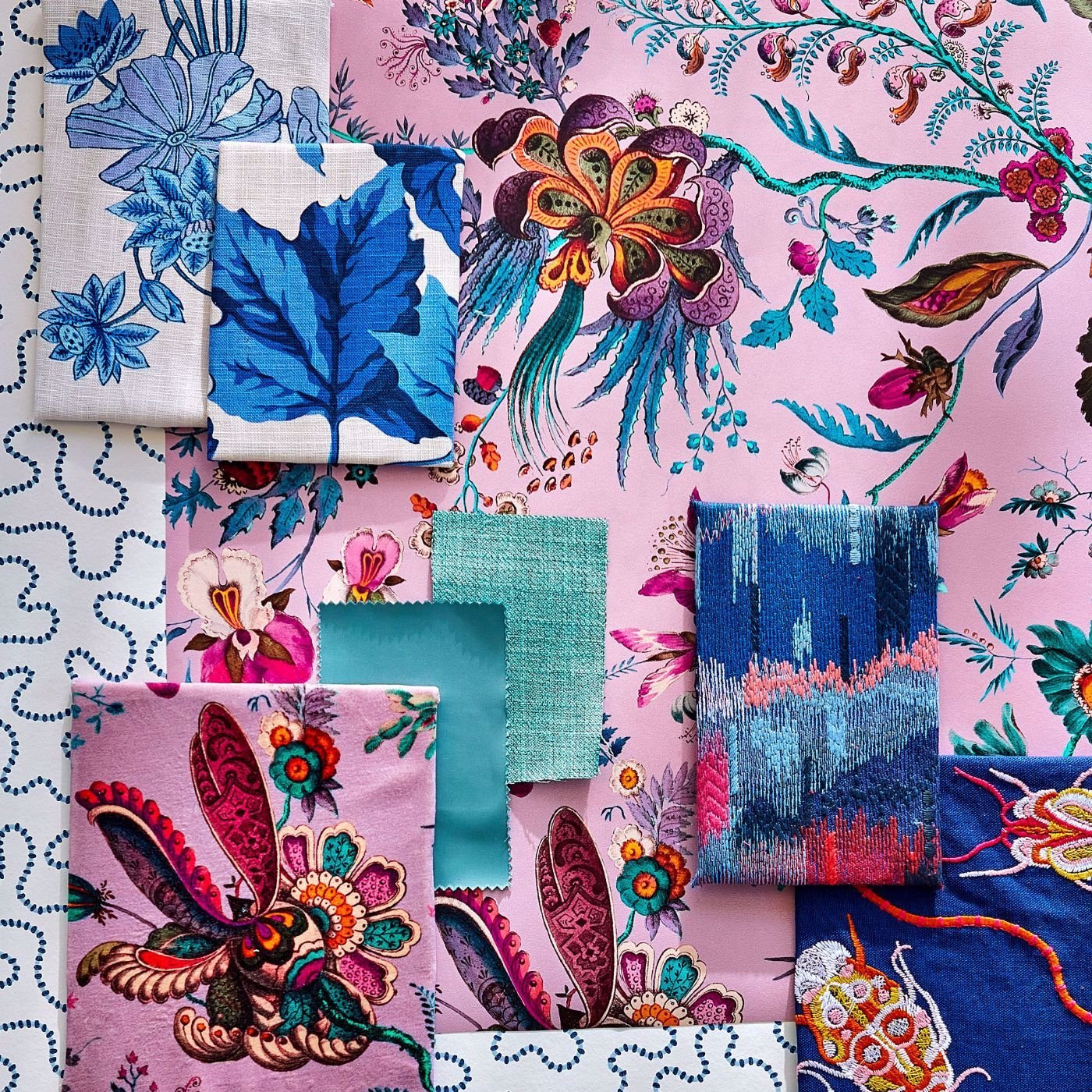 Wonderland Floral Wallpaper - Spinel/Peridot/Pearl - HSRW113065 - Harlequin - Premier Wallcovering