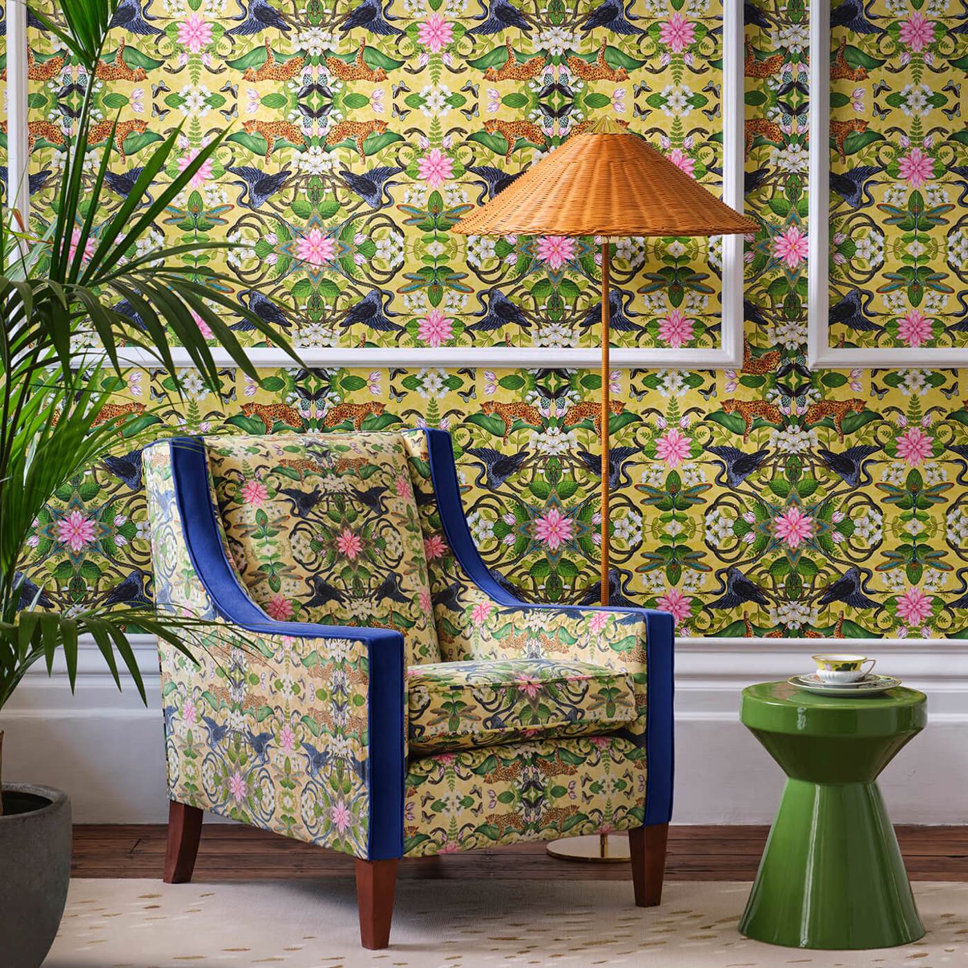 Wonderlust Tea Story Wallpaper - Dove - Clarke & Clarke - W0136/02 - Premier Wallcovering